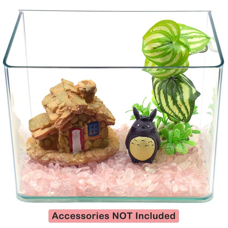 WAYBER 2 Lbs/920g Natural Pink Quartz Crystal Stones Irregular Aquarium Pebbles Rock Sands for Turtle Tank/Succulent Plants/Vase Decoration (Fill 2 Cups) - Image 3